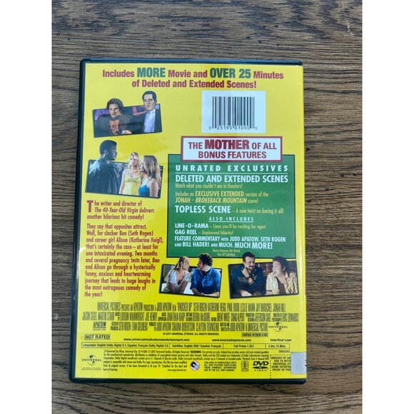 Knocked Up 2007 DVD Full Screen Comedy Seth Rogen Katherine Heigl Pre-Owned - Picture 2 of 4